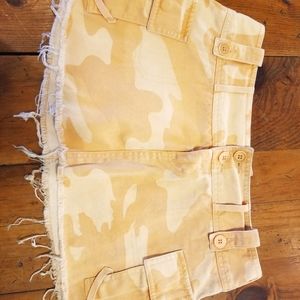 Orange camo mini skirt